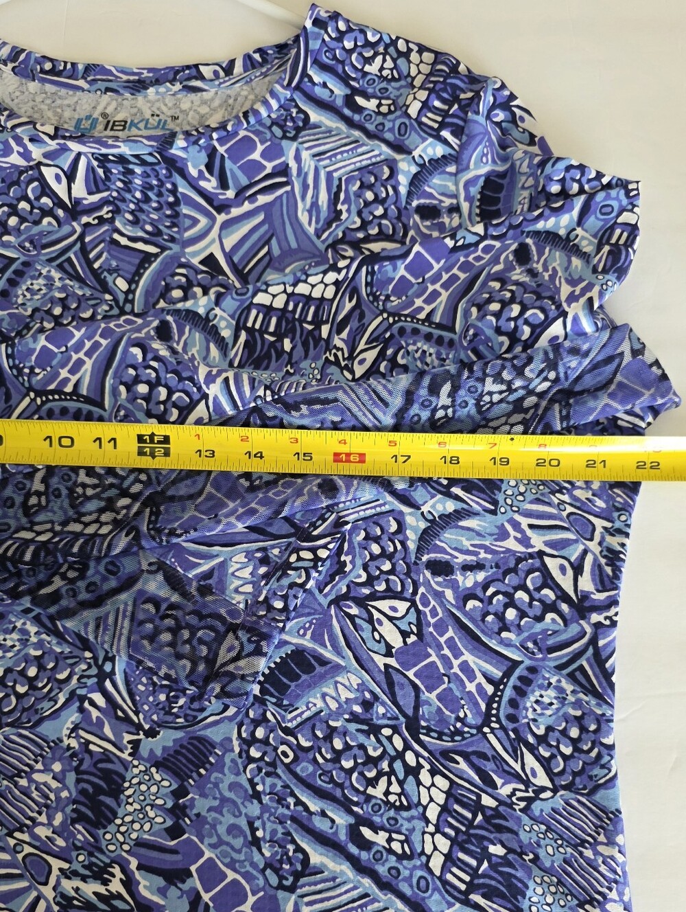 Ibkul XL Top Blue Purple Long Sleeve Activeware Golf Shirt - Picture 5 of 8